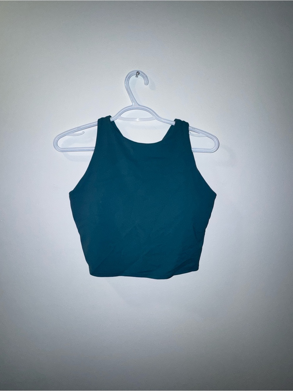 Athleta Teal High-Neck Crop Tank/ sports bra